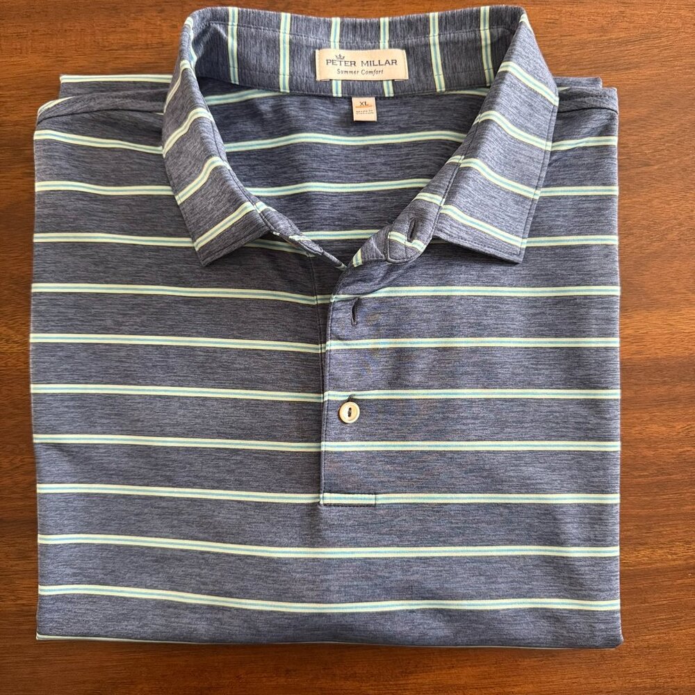 Peter Millar Mens Short Sleeve Cotton Golf Casual Polo Shirt Silo Ridge Pheasant